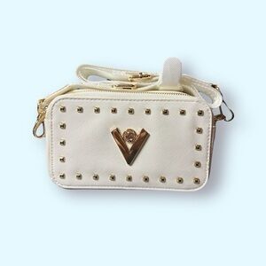 Valentino Orlandi White Studded Crossbody Bag